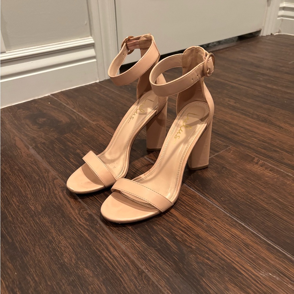 Lulus Nude Block Heel Sandals